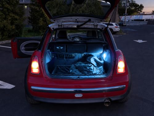 iJDMTOY Super Bright 2W High Power Aqua Ice Blue Full LED Luggage, Glove Box, Cargo Area Light Assembly Compatible With BMW E30 E36 3 Series, E34 5 Series MINI R50 R52 R53, etc - style: Aqua Ice Blue