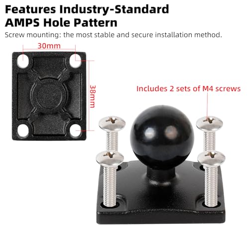 Universal Phone Mount Holder for Car, Truck, Boat - Vibration Dampener, Aluminum AMPS Square Base, Medium Arm, 1s Quick Lock/Release, Camera Friendly, Fits 4.7-7.2" Smartphones - style: Drill Base