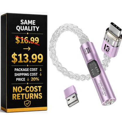 USB C to 3.5mm Audio Adapter with DAC for iPhone, Samsung & iPad - color: Purple