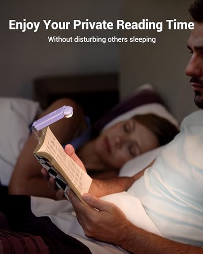 DEWENWILS USB Rechargeable Book Reading Light, LED Clip on Booklight Purple - color: Purple