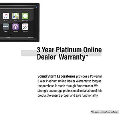 Sound Storm Laboratories DDCP62-R Apple CarPlay Car Multimedia Player - Double-Din, 6.2 Inch Capacitive Touchscreen, Bluetooth, USB, SD, Aux AV in, No CD DVD, AM/FM, Backup Camera Included - style: 6.2 inch + Backup Camera