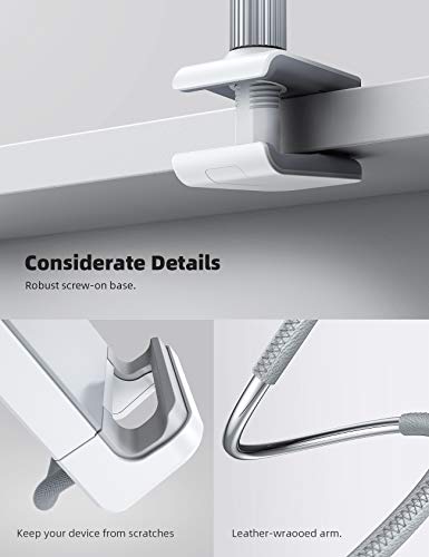 Lamicall Gooseneck Tablet Holder, Tablet Stand : Flexible Arm Clip Tablet Mount Gifts, Compatible with iPad mini Pro Air, Kindle, Switch, Galaxy Tabs, More 4.7-10.5" Devices - Gray - color: Gray