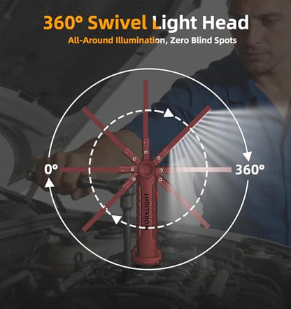 Rechargeable Work Light Flashlight, Tool Gifts for Fathers - color: RED 4PCS