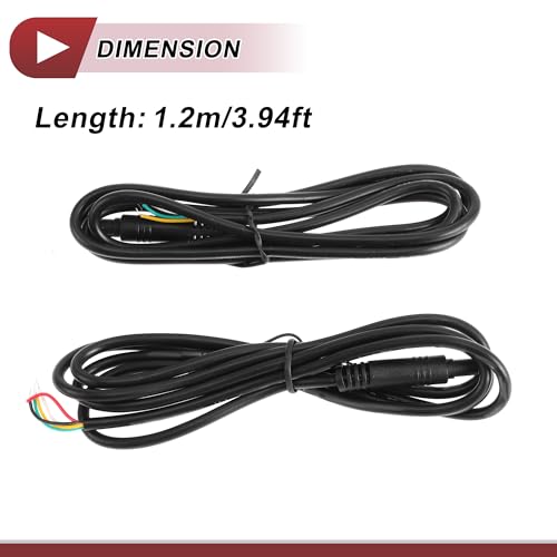 for Monitor and Backup Reverse Rear View Parking Camera Video Cable Extension Backup Camera 5Pin Female Video Cable 1.2m/3.94ft Black Plastic,Metal - size: 1.2m/3.94ft, style: 5Pin