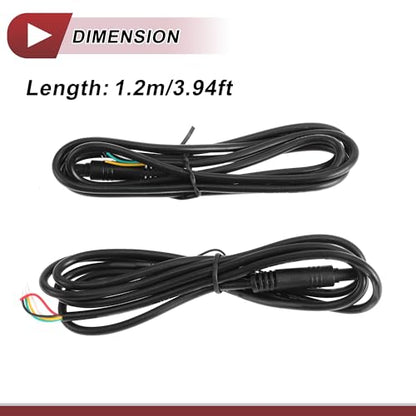 for Monitor and Backup Reverse Rear View Parking Camera Video Cable Extension Backup Camera 5Pin Female Video Cable 1.2m/3.94ft Black Plastic,Metal - size: 1.2m/3.94ft, style: 5Pin