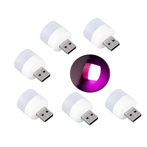 Sokelinn-six 6 Pack Mini USB Night Light, Plug in LED Lamp Decorative Lighting Party Festival (Purple) - color: Purple