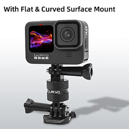 Aluminum 360 Degree Rotation Camera Mount, Metal Bracket Adapter, Aluminum Adapter Camera Mount Compatible with GoPro Hero 13/12/11/10, DJI Action 6/5 Pro/4/3, Sony and Other Action Cameras - color: Two-legged Adapter Mount
