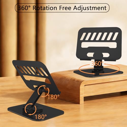 Metal Tablet Stand Holder Adjustable for iPad Kindle Tab, Black - color: Black