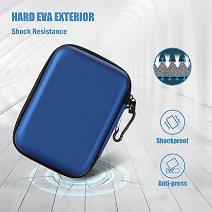 ProCase Hard Drive Case 2.5 Inch for Elements WD My Passport Canvio Basics Seagate Backup Plus Slim Expansion 1TB 2TB 3TB 4TB, Portable Carrying Case Holds 2 External Hard Drives -Navy - color: Navy