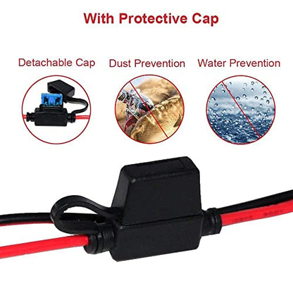 SPARKING 6FT Car Female Cigarette Lighter Plug Socket to Eyelet Terminals 12V Extension Cable with 15A Fuse(6FT) - size: 6FT