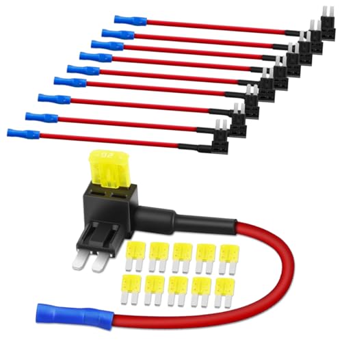 KITUREK 10PCS Micro2 Fuse Tap 12V Car ATR Blade Fuse Holder with 20A Fuse - style: Micro 2