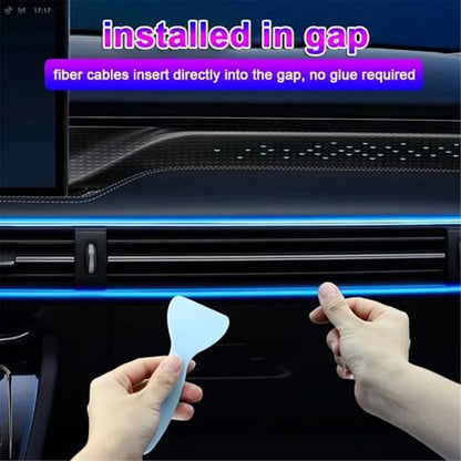 1/2/3/4/5M Car Interior RGB LED Light Strip Ambient Neon Invisible Light USB Fiber Optic Atmosphere Lamp Support APP Control(4 Meters) - size: 4 meters