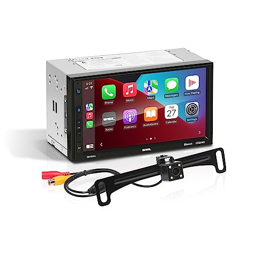 Sound Storm Laboratories DD7CPA-C Car Audio Stereo – Apple CarPlay Android Auto, Double Din 7 Inch Touchscreen, Bluetooth Audio and Hands-Free Calling, No CD DVD Player, Radio Receiver, Backup Camera - style: 7 inch + Camera