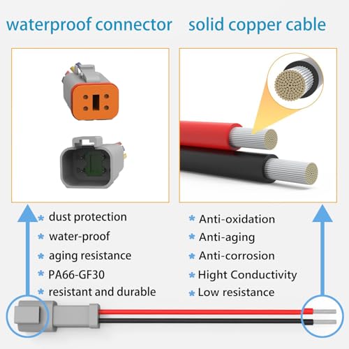 4 Pin Waterproof Connectors, Deutsch DT Series 4 Pin Connectors, 4Pairs 14 AWG Automotive Wiring Plug Kit for Truck, Boat, Car & LED Lights (4 Pin) - size: 4 Pin (4 Pairs)