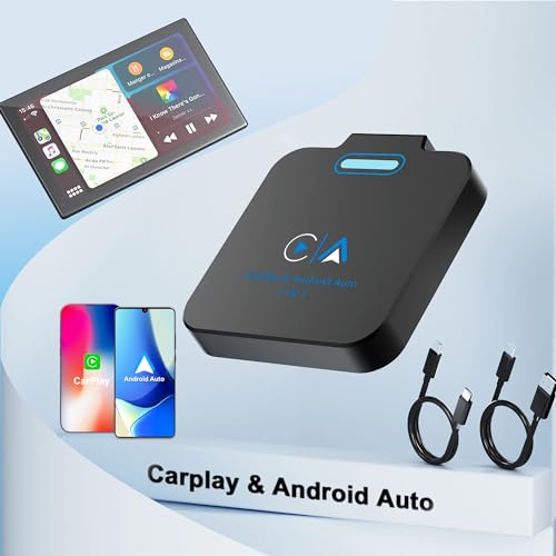 Android Auto & CarPlay Wireless Adapter - 2 in 1 Wireless for iPhone & Android, Plug & Play for Factory Wired Cars - Supports iOS 10+ - style: 2 in 1 Wireless CarPlay