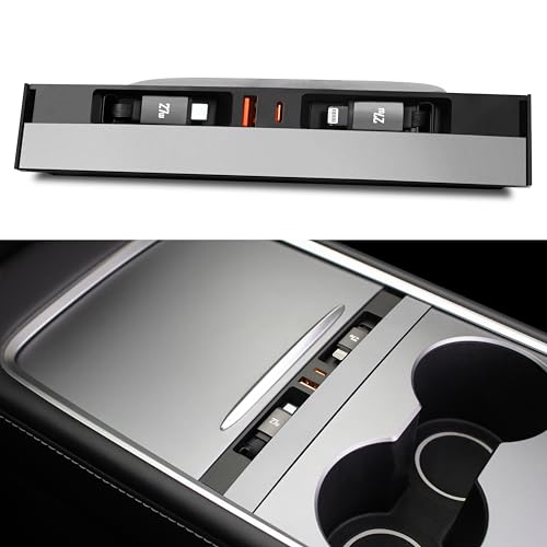 USB Hub Charger for Tesla Model 3 2021-23 & Model Y 2021-24 with Two Cable - color: Model Y 21-24 & Model 3 21-23