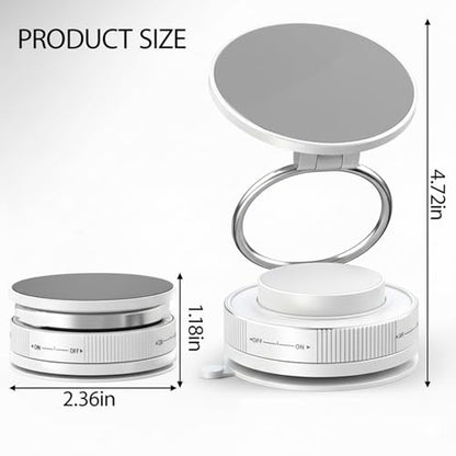 Vacuum Suction Cup Phone Holder, 360° Rotating Magnetic Double-Sided Car Phone Mount, Strong Grip Dashboard & Windshield Stand, Foldable Telescopic Phone Holder for Home Gym Mirror Use White - color: White