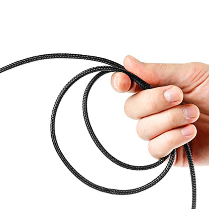 Xuniea 96ft Wire Loom Braided Cable 1/2, 1/4, 3/8 Inch,Black and Red - color: Black and Red, size: 1/2, 1/4, 3/8 Inch