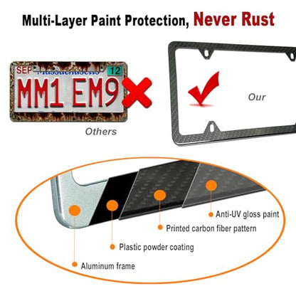 Aootf Trailer License Plate Holder Bracket, Rubber Holder with Carbon Frame - color: Rubber Bracket with Carbon Frame