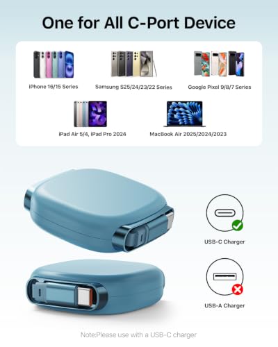 240W Retractable USB C Cable with Mag Sanp Slot,3.3ft,Ocean Blue - color: Ocean Blue, size: 3.3ft-1Pack