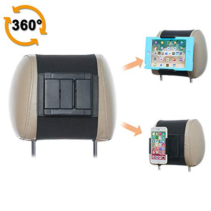 TFY Car Headrest Mount Holder for 10" Fire Tablets for Car Universal Swivel - style: swivel