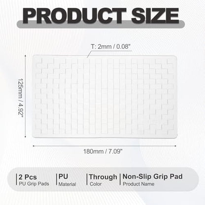 2Pcs Car Dashboard Anti-Slip Mat, 7.09" x 4.92" Phone Grip Pad Non-Slip PU Mat Anti-Skid Holder for Phone Keys Sunglasses Electronic Devices, Transparent - color: Transparent, size: 7.09" x 4.92"