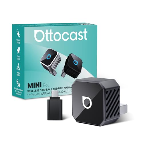 OTTOCAST Mini 2-in-1 Wireless CarPlay/Android Auto Adapter,Auto-Reconnect - color: Black (USB-A&C)