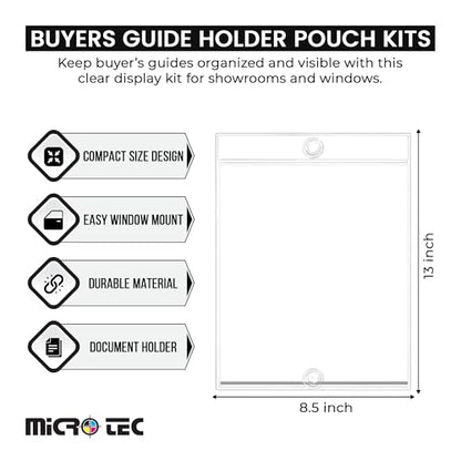 MICRO TEC Buyers Guide Document Holder Pouch Kit - 8.5 x 13 Clear 50 Pack - size: Pack of 50