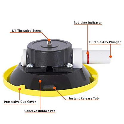 IMT 4.5" Suction Cup Camera Mount with 360 Ball Head, Air Pump Vacuum Suction Mount for Action Camera/DSLR/Camcorders/Phone, Camera Holder on Windshield/Window/Dashboard/Boats - size: 4.5"