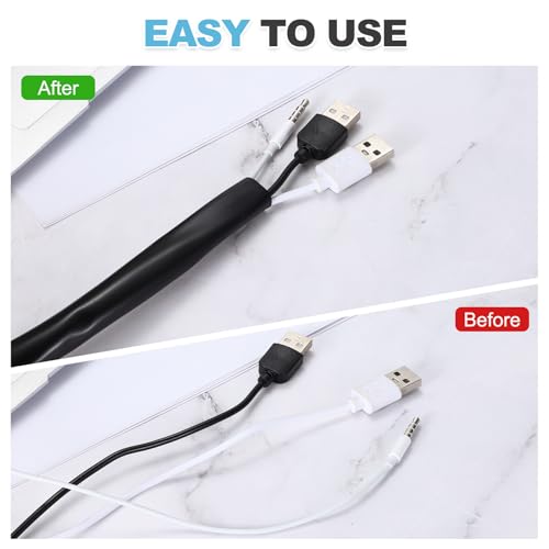 MECCANIXITY 5m PVC Cable Sleeve Tubing, 16mm 5/8" PVC Tube Black Cord Organizer Wire Shielding Sheathing Wrap - size: 5m x 16mm