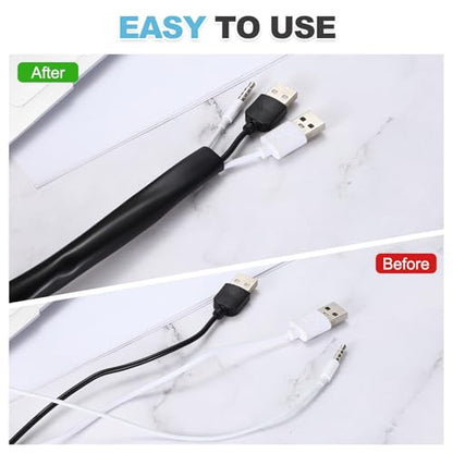 MECCANIXITY 5m PVC Cable Sleeve Tubing, 16mm 5/8" PVC Tube Black Cord Organizer Wire Shielding Sheathing Wrap - size: 5m x 16mm