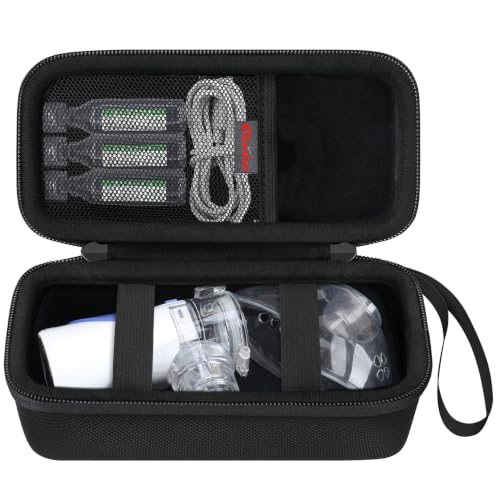 Elonbo Carrying Case Compatible with Portable Handheld Inhaler Nebulizer Machine for Adults and Kids, Asthma Inhaler/Handheld Atomizer Machine Hard Travel Bag, Mesh Pocket Fits Charging Cable, Black - color: Black