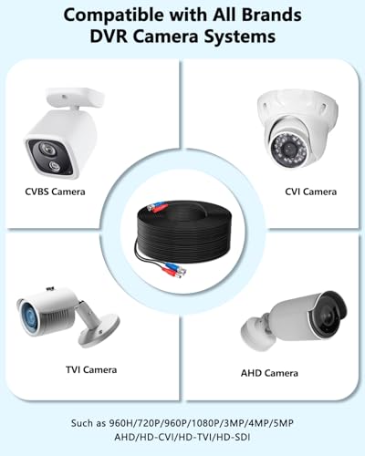4×200 Feet Video Power Cable BNC Extension Wired Surveillance Camera - size: B-200Feet x 1