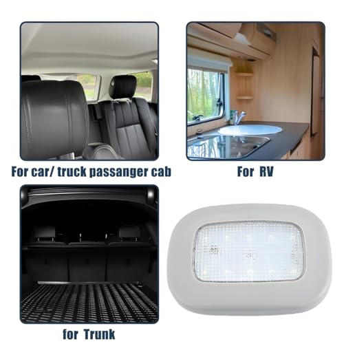 Car Interior Dome Lamp, Magnetic USB Vehicle Ceiling Roof Reading Light, Rechargeable Wireless Automotive Inside Lighting Accessories, Universal for SUV Trailer Camper (Gray) - color: Gray