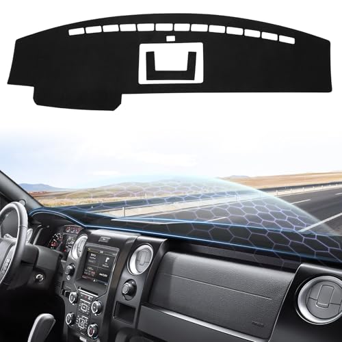Sunsdrew Black Dash Cover for 2009-2014 Ford F150 Dashboard Cover Mat - size: 09-14 F-150Dash Cover