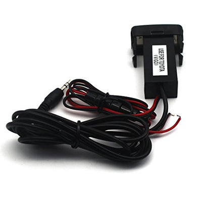 MOTONG Car USB Socket Port with 3.5mm AUX Socket for Toyota VIGO, Charges Devices like iPhone, iPad, Samsung, LG, Huawei