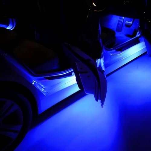 iJDMTOY Ultra Blue LED Footwell, Door Sill, Side/Under Door Lights, Compartment Glove Box or Trunk Cargo Lights, Compatible With Audi A1 A3 A4 A5 A6 A7 A8 Q3 Q4 Q5 Q7 Q8 - style: Blue