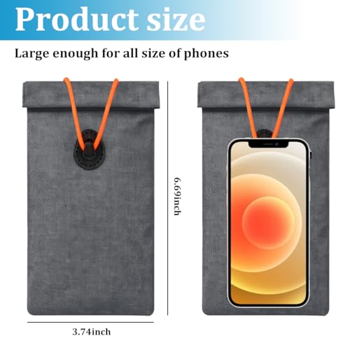 2PCS Faraday Bags for Car Key, Anti-Tracking Vehicle Faraday Key Fob Protector Cage for Privacy Protection, RFID Anti-Theft Automotive Signal Blocking Pouch, Universal Fit (Gray) - color: Grey