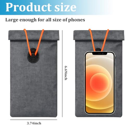 2PCS Faraday Bags for Car Key, Anti-Tracking Vehicle Faraday Key Fob Protector Cage for Privacy Protection, RFID Anti-Theft Automotive Signal Blocking Pouch, Universal Fit (Gray) - color: Grey