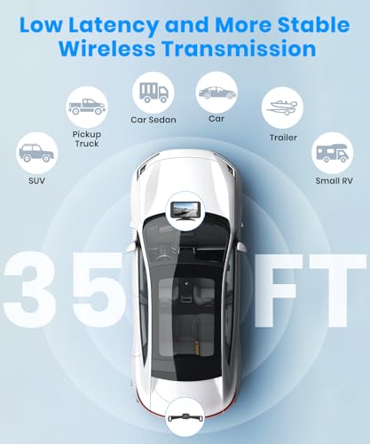 AUTO-VOX Wireless Backup Camera: 5" 1080P HD Dual-Channel Monitor, Easy Installation,Stable Digital Transmission Signal,IP69K Waterproof Night Vision Back Up Camera for Truck,SUV,Pickup,Car,Trailer - size: 5 inch-Single Camera