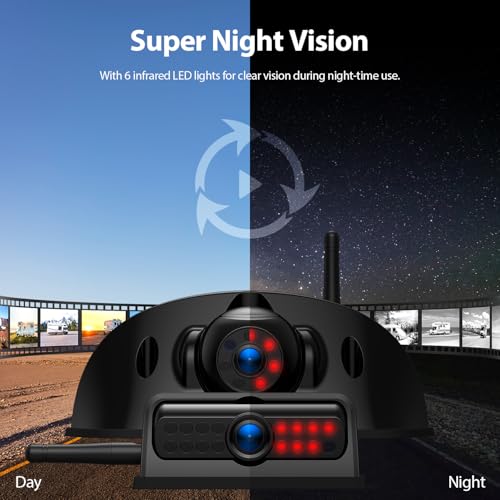 ZEROXCLUB 4-Camera Wireless RV Backup Camera System for Furrion Pre-Wired RVs Traliers– 10.1" DVR Monitor, 2 Rear + 2 Side Cameras, IP69K Waterproof, IR Night Vision – BY504 - size: 10.1"-4 Cam