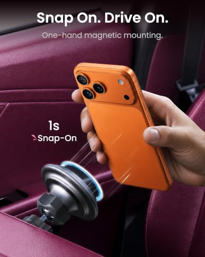 VENTION Car Vent Phone Mount for MagSafe, Strong Magnetic Car Phone Holder with Shock Absorption & Scratch Prevention, 360° Rotatable Auto Phone Mount for iPhone 17/16/15/14Pro Max, Galaxy, Google
