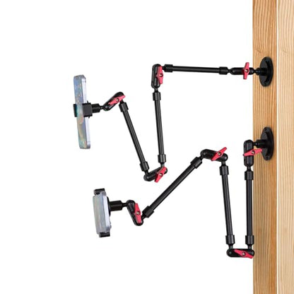 Wall Mounted Phone Holder Magic Arm 360° Rotation Adjustable Metal Base Screw in Wall Sturdy for Kitchen Bedroom Home 32 Inch Metal Phone Clip - size: Metal base + 32in magic arm + metal clip