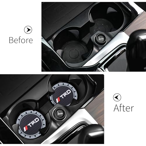 Car Cup Holder Coaster for Toyota TRD Sequoia Tundra 4Runner Recessed Silicone Cupholder Coaster Interior Accessories 2.75IN 2Pack - color: Gray-06