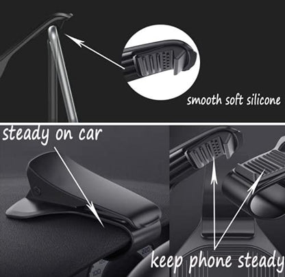 Car Dashboard Mount Holder Stand Clamp Cradle Clip for Cell Phone GPS Navigation Clip on Dash Phone Holder Durable Mount (Pack of 2) - size: 6.5 inches (Pack of 2)