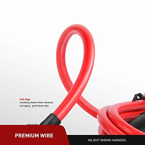 Nilight 10003W 14 Ft Male-to-Female Extension Cord Cable Heavy Duty 12V/24V Car Charger with Cigarette Lighter Socket,2 Years Warranty, red - color: 14ft Cigarette Lighter Red