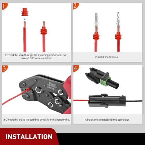 Nilight 60PCS 10 Kits 1 Pin Waterproof Automotive Electrical Connector Kit - size: 1Pin Spark Plug Connector 60PCS