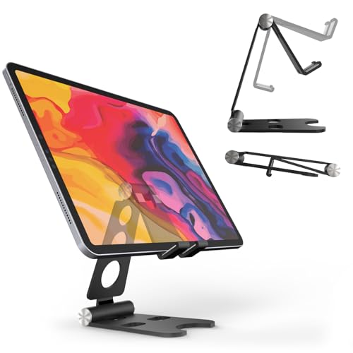 Kado Aluminum Alloy Tablet Stand for Portable Monitor, Foldable iPad Stand - size: Aluminum Black