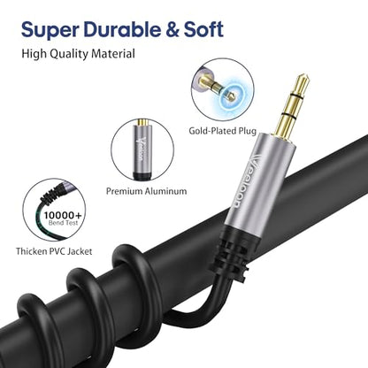 1/4" 6.35mm TS to 1/8" 3.5mm TRS Stereo Audio Adapter Cable 4 FT, Gold-Plated Plug Aux Jack Interconnect Cord for Guitar, Bass, Home Theater Devices, Speaker Connect Phone Laptop MP3 Mixer - size: 4FT, style: 1/8 TRS to 1/4 TS