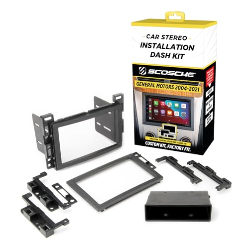 Scosche GM2500B Double DIN or Single DIN with Pocket Radio Installation Dash Kit Compatible with Select 2004-2021 GM Vehicles - Car Stereo Install Kit - See Fit Guide in Images to Verify Your Vehicle - style: Dash Kit Only